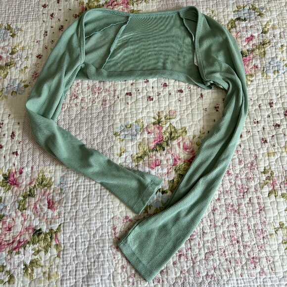 SHEIN Sweaters - Mint Green Sleeve Cardigan